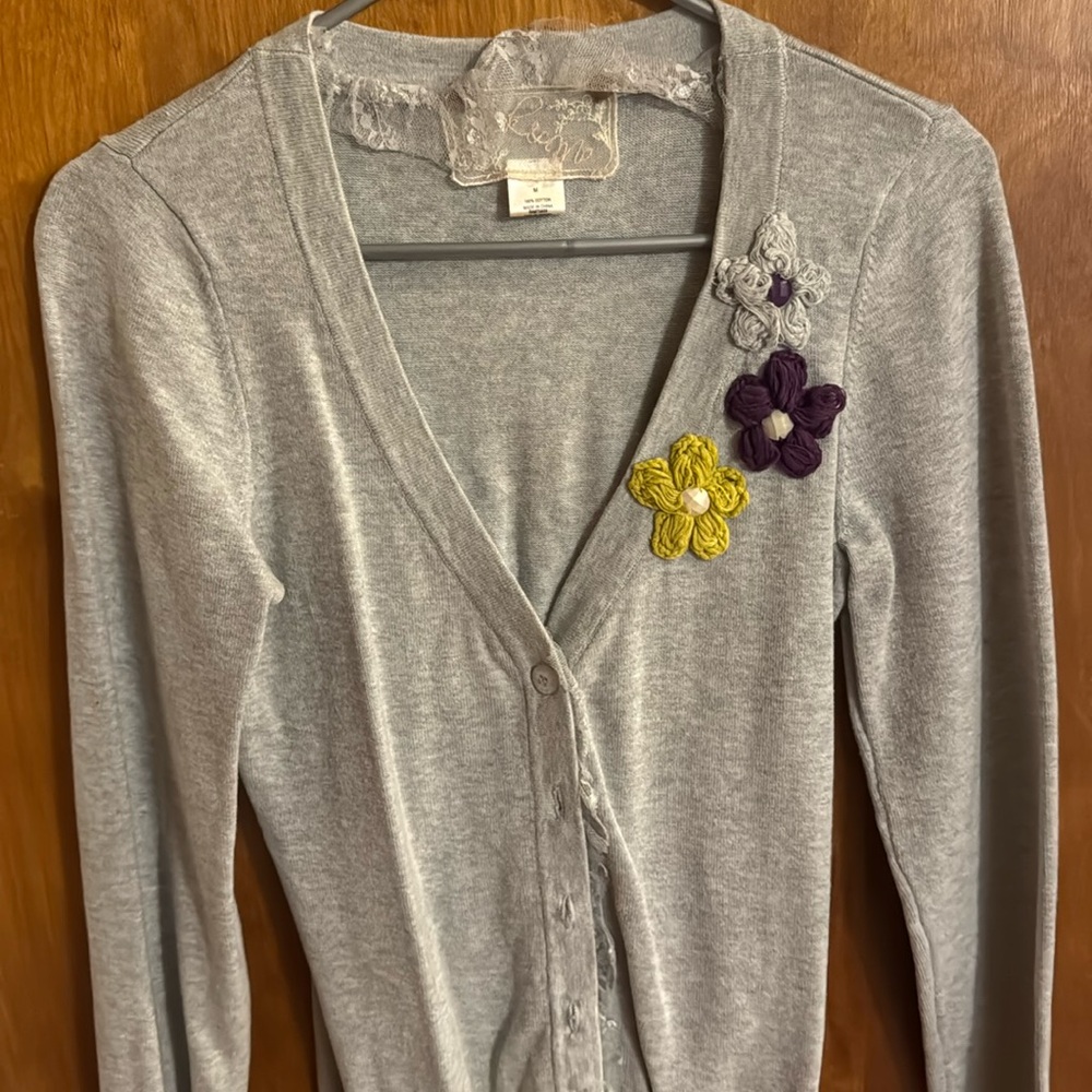 Flower sweater cardigan